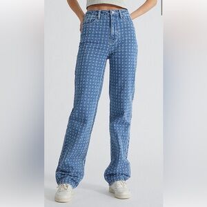 Pacsun Light Blue Allover Ribbed Boyfriend Jeans